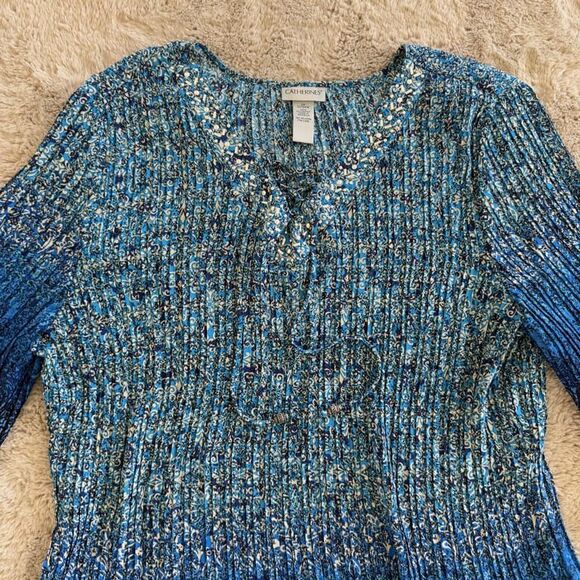 Catherines Women's Plus 2X Easy Fit Short Sleeve V-neck Tunic Top Career Relax - Picture 4 of 9